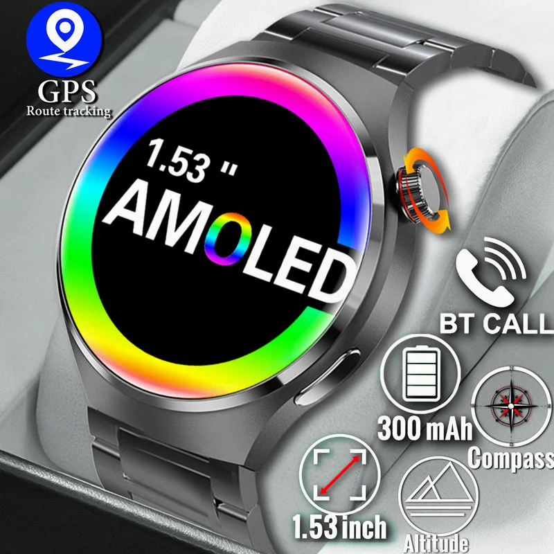 

2023 New Smart Watch Men For Huawei Xiaomi Ios Gt4 Pro Watches Health Amoled Bluetooth Call Ip68 Waterproof Nfc Smartwatch Gps