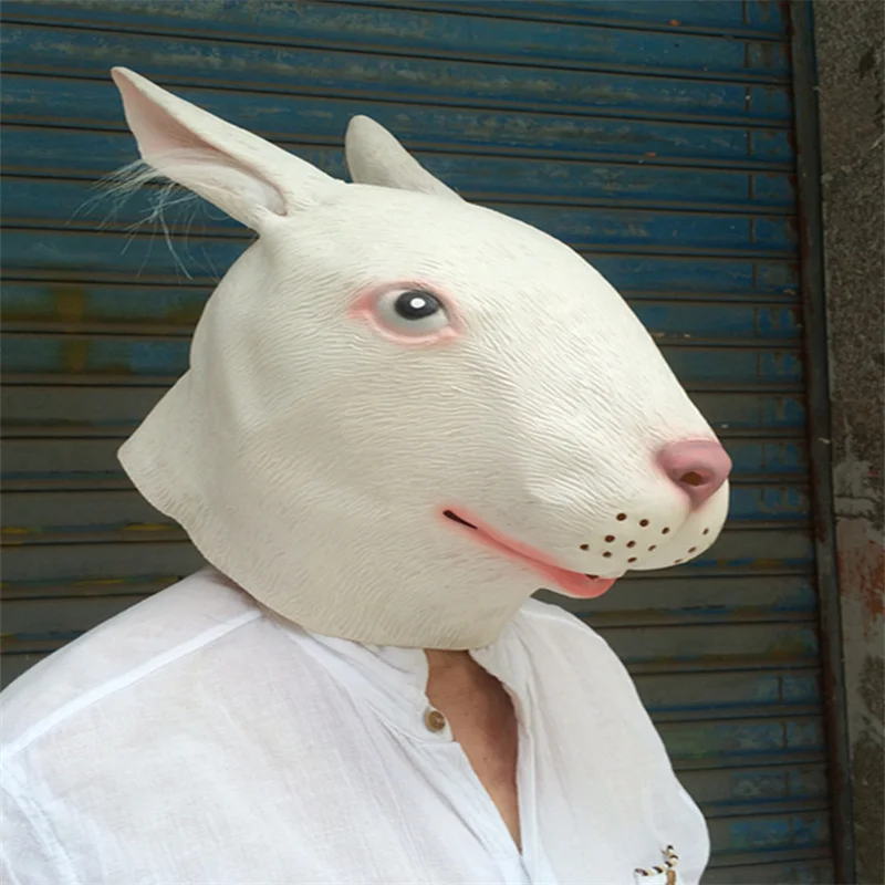 

Забавная маска в виде животного, кролик, роскошный новый костюм для вечеринки, латексный головной убор в виде животного, реквизит