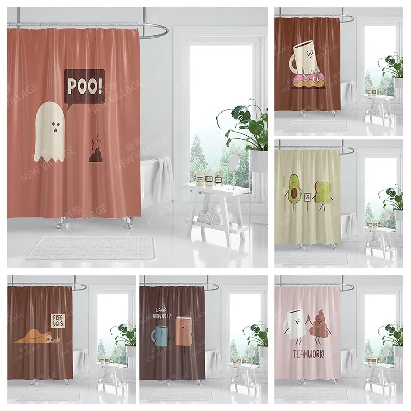

Водонепроницаемая тканевая занавеска для душа, занавеска для ванной комнаты 180x200, занавеска для душа 240*200, милый мультяшный Декор x