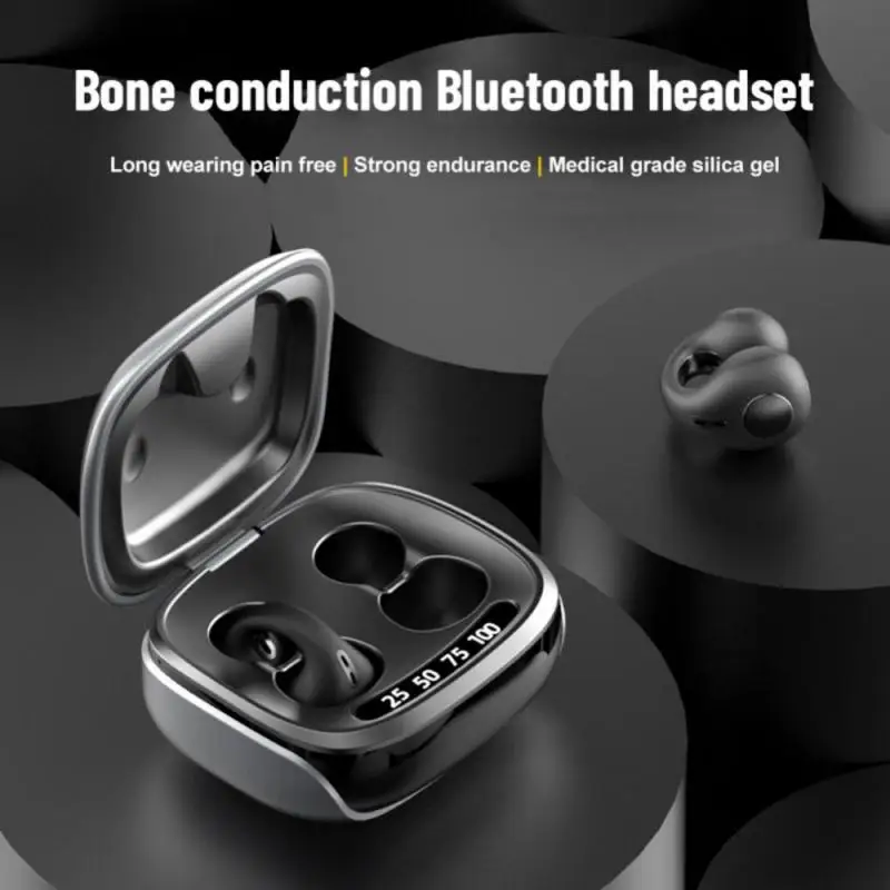 

Clip-ear Bone Conduction Earphone Long Endure Surround Sound comfortable Wireless Bluetooth 5.3 Sports Headset Ear Hook with Mic