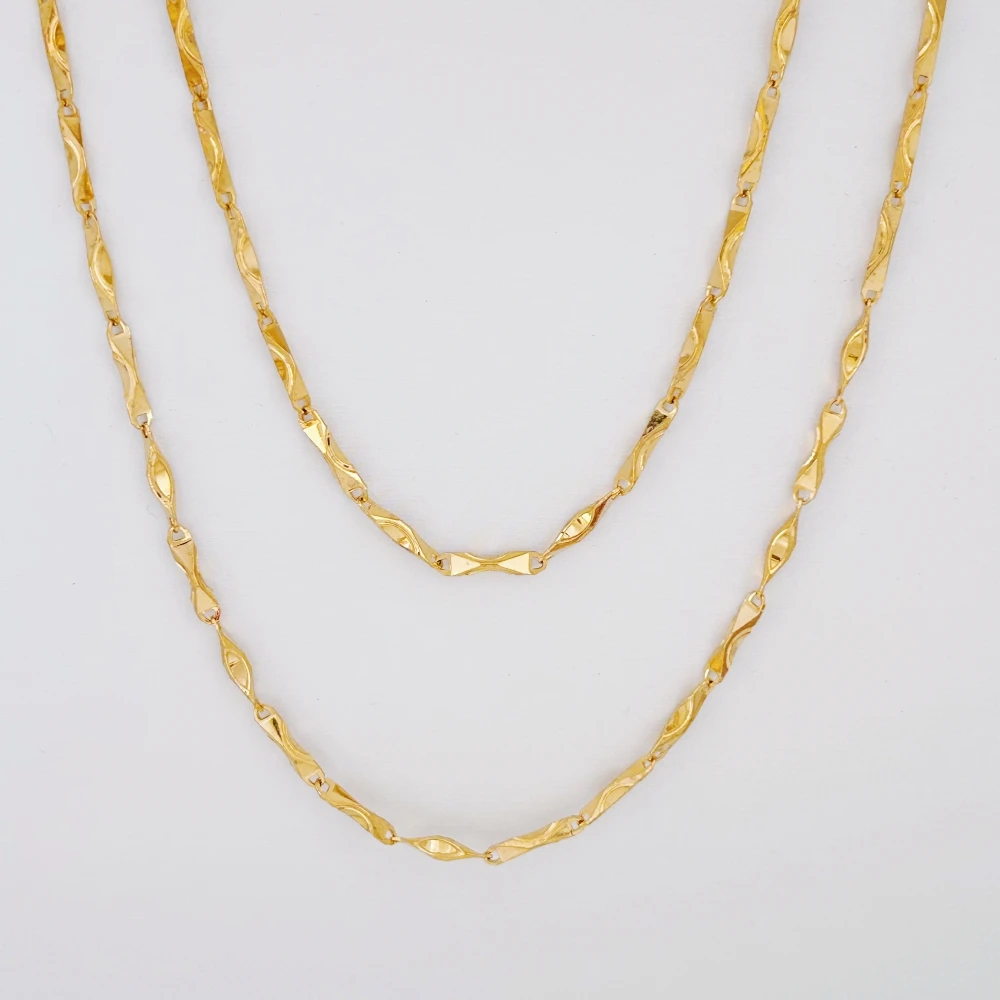 Дубай позолоченные 2 5 мм цепочки с волнами воды для женщин 22-дюймовый воротник Femme