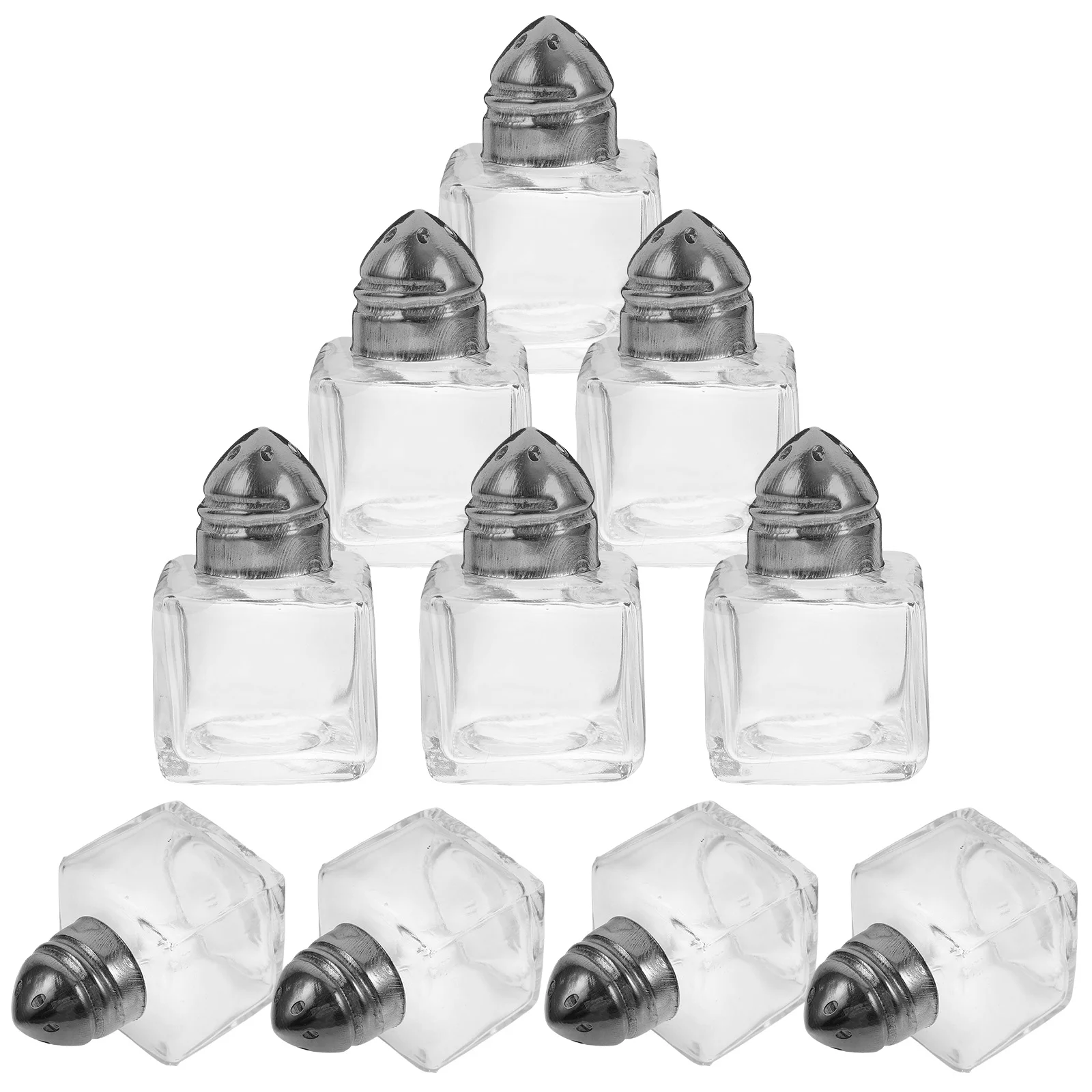 

10 Pcs Mini Glass Jars Spice Seasoning Storage Container Pepper Shaker Bottle Salt
