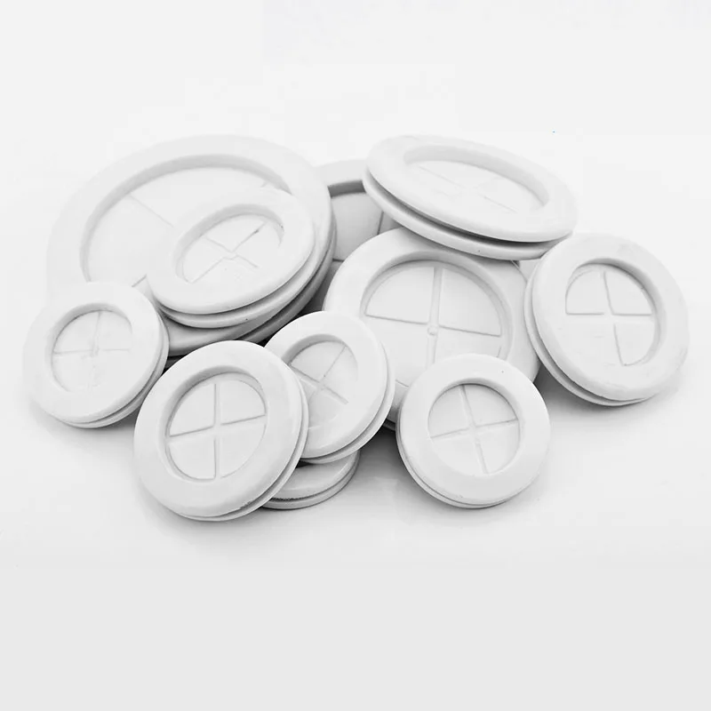 White Rubber Grommet Wiring Protector Rings Blanking Blind P