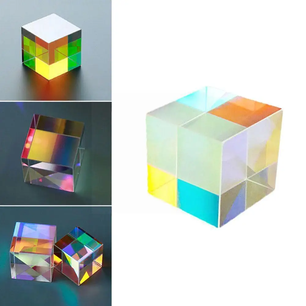 

Дихроическая стеклянная призма с покрытием на заказ, X-cube, четырехсторонняя полированная Призма K9 для обучения, эксперимента, кубическая мо...