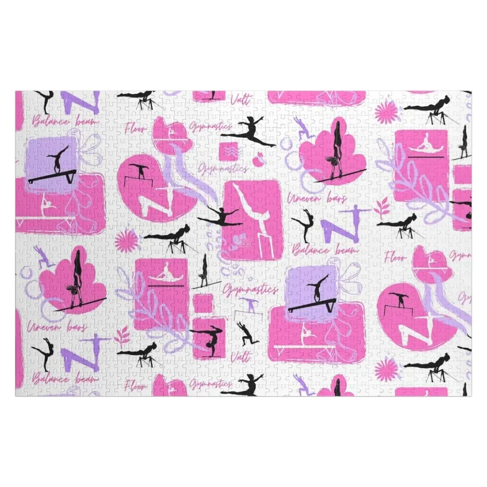 Художественная гимнастика-розовый и фиолетовый пазл для детей