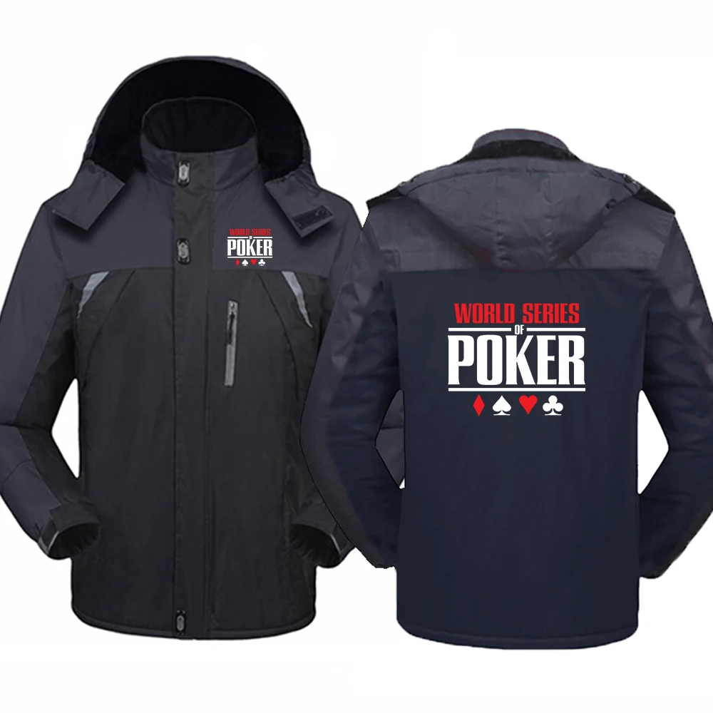 

2023 New World Series of Poker Jacket Men Thicken Windbreaker Coats Waterproof Warm Cold-Proof Mountaineering Clothing