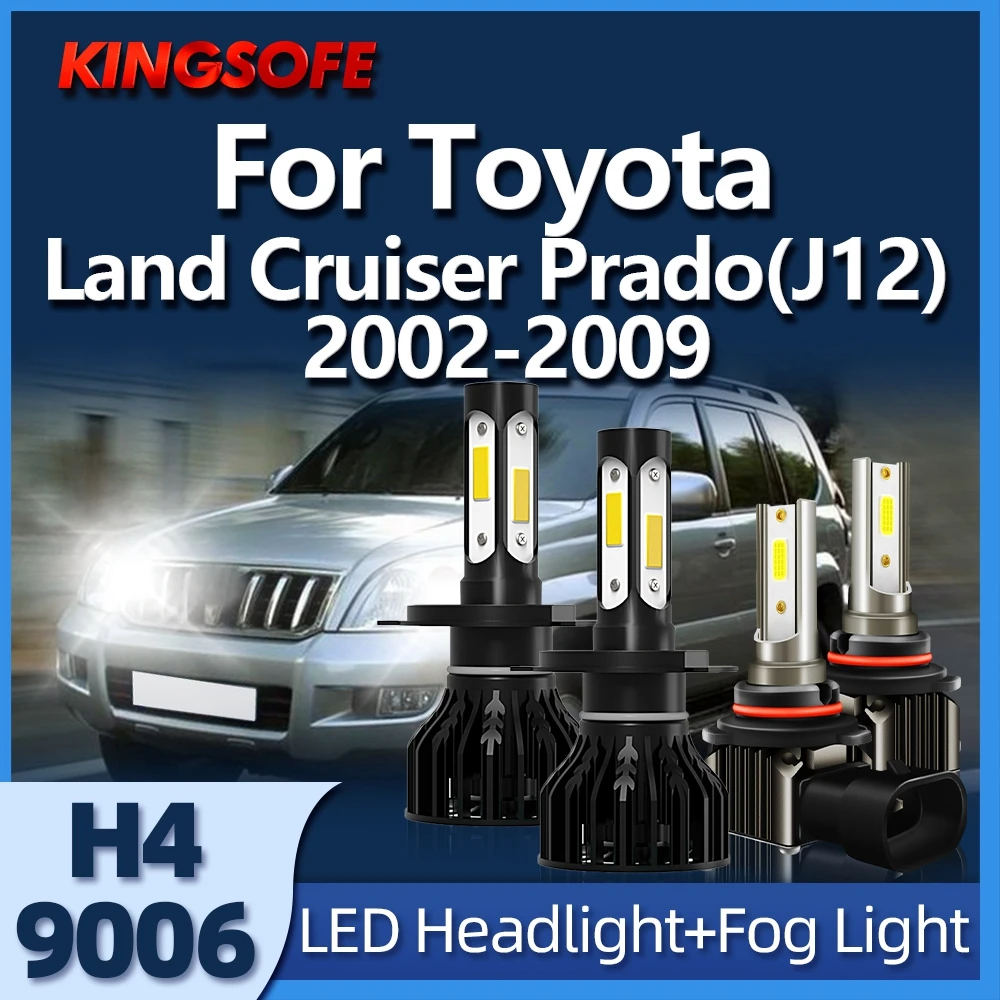 

Светодиодная лампа H4 9006, автомобильная фара, турбо 6000K, белая для Toyota Land Cruiser Prado(J12) 2002 2003 2004 2005 2006 2007 2008 2009