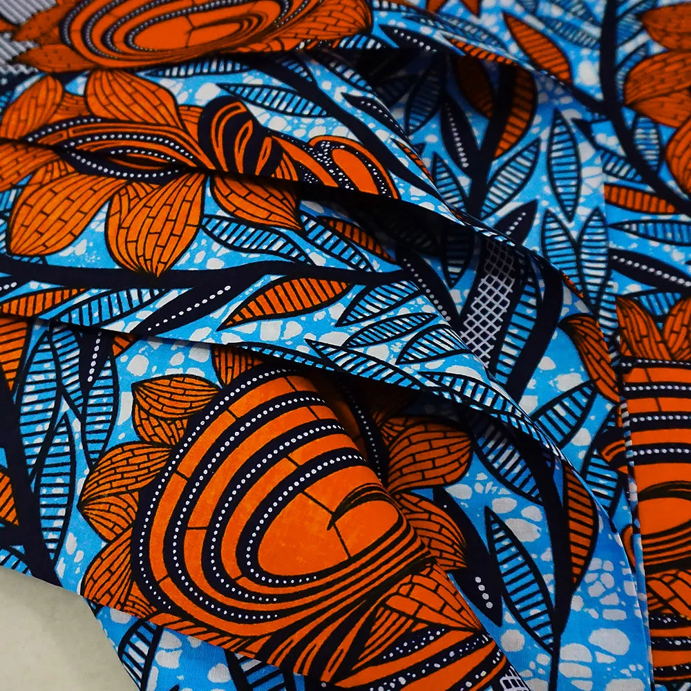 African Wax Printed Fabric 100% Cotton Real Wax Fabric 6 Yards 2022 New Ankara Real Wax Original Soft Fabric