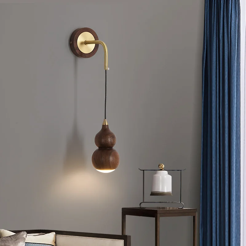 

Wooden Gourd Chandelier Modern LED Stair Villa Living Room Lighting Acrylic Hanging Pendant Lamps Attic Restaurant Bar Kitchen
