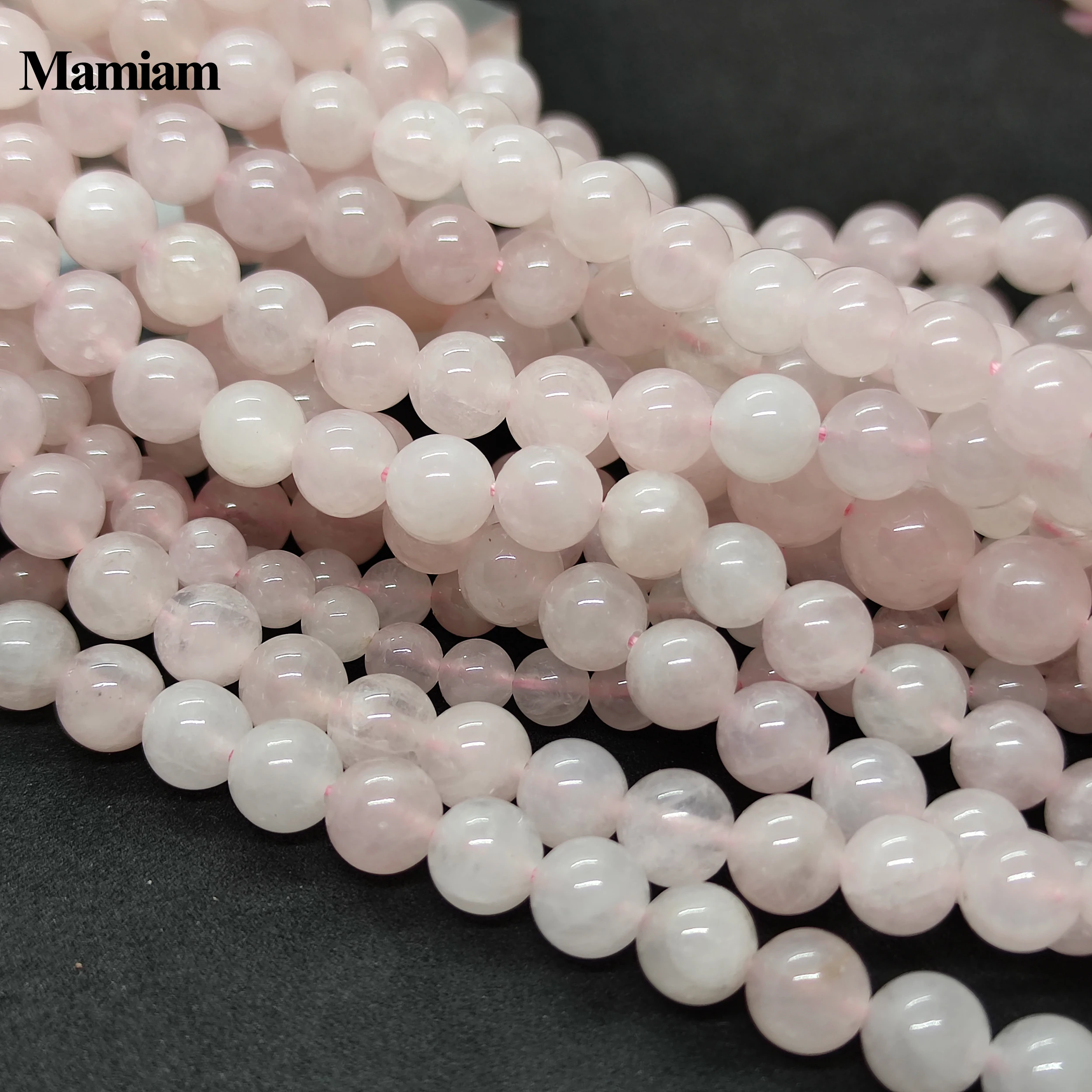 

Mamiam Natural A Pink Rose Quartz Crystal Beads Smooth Round Stone Diy Bracelet Necklace Jewelry Making Gemstone Gift Design