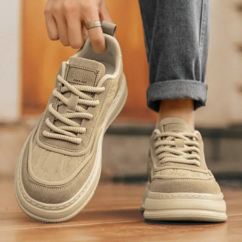 Мужская обувь новинка 2024 зимняя повседневная из натуральной кожи с низким берцем