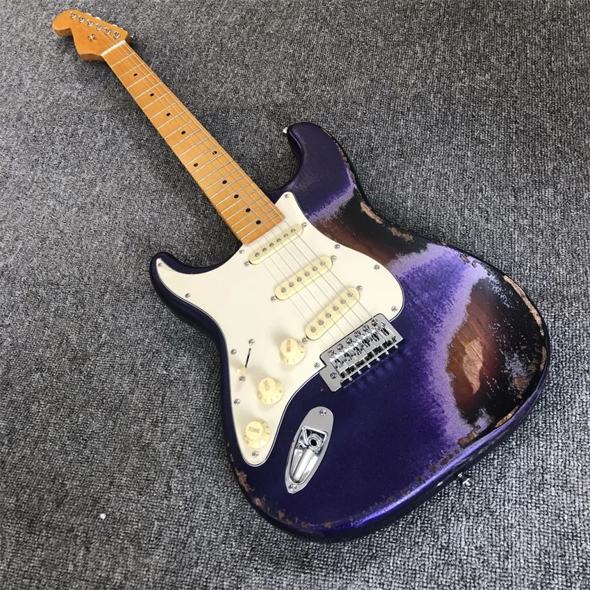 Inventory, left hand vestigial electric guitar, metal purple, cow bone string pillow,. Factory wholesale and retail, free shippi