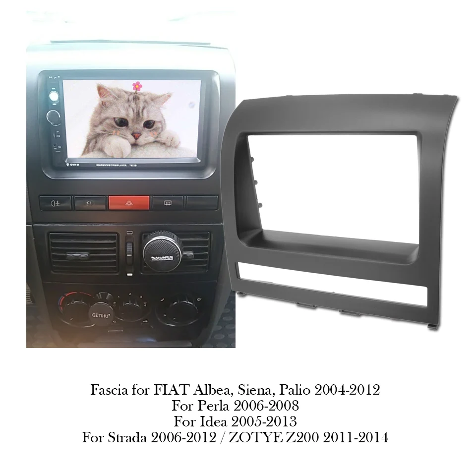 

7" 2Din Car Radio Frame Fascia For Fiat PERLA Albea /Siena /Palio 2004 - 2012 DVD Stereo Panel Mounting Dash Installation Bezel
