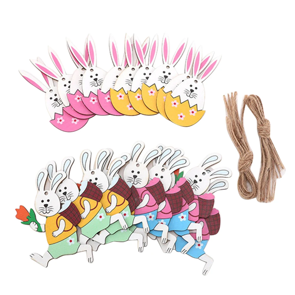 

Пасхальные Деревянные Набор подвесок, красочное яйцо, кролик, подвесное украшение, поделки для домашней вечеринки, украшение на стену для входной двери, окна