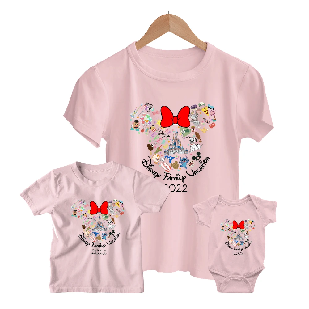 

Одежда для семьи Disney, футболка для мамы и дочки, модная летняя уличная одежда, для отца, сына, одинаковый семейный образ