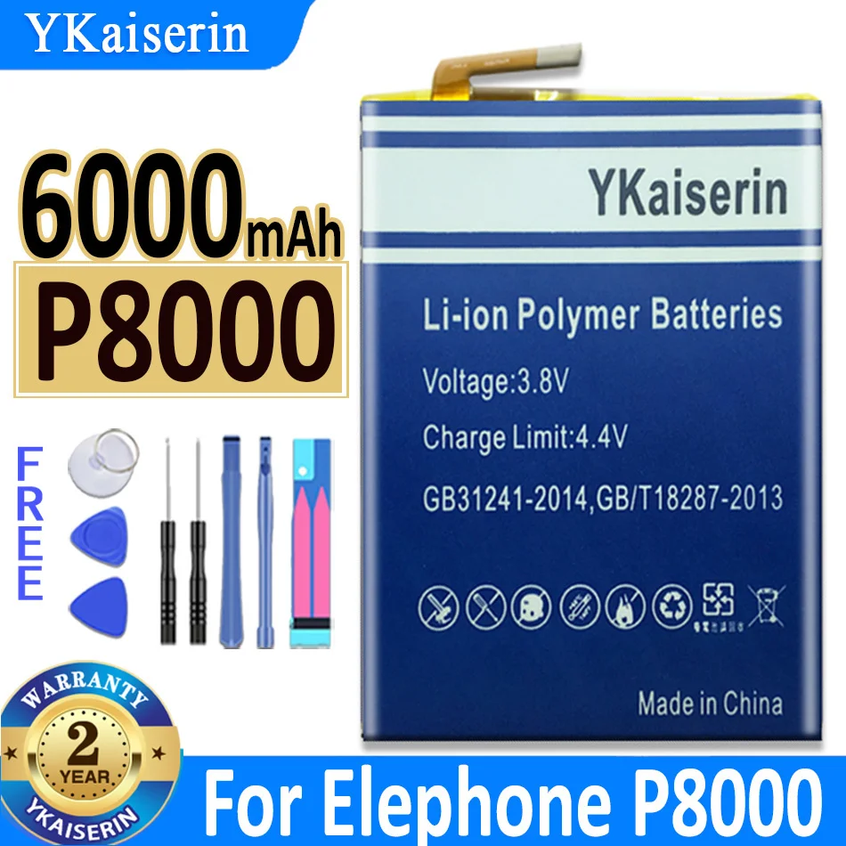 

Аккумулятор ykaisin P 8000 6000 мАч для Elephone P8000 аккумулятор + Бесплатные инструменты