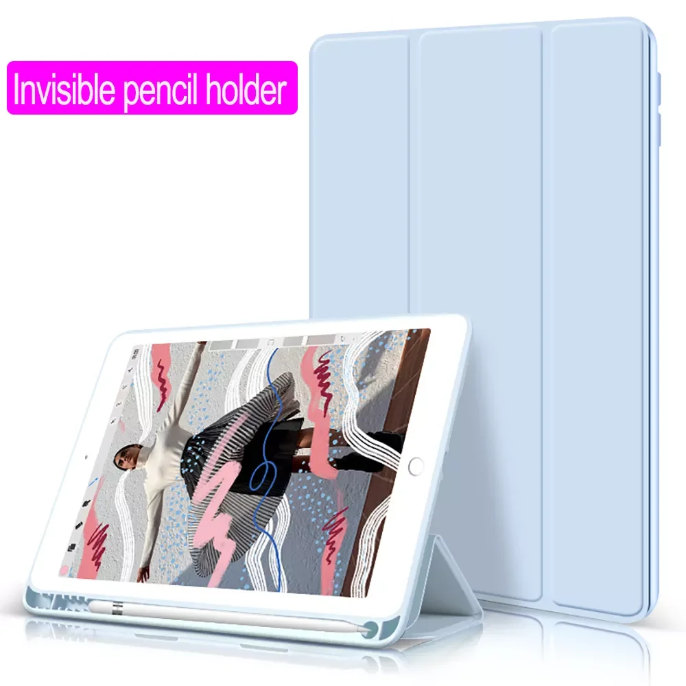 Pencil Holder Case For iPad Pro 10.5 funda Air 3 Silicone Smart Cover 2017 A1701 A1709 A1852 Soft PU Protective Shell Auto Wake