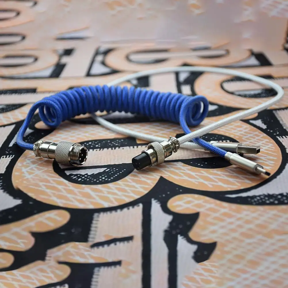 

1 шт. механический кабель для подключения клавиатуры типа c к Usb нейлоновый спиральный кабель U3l1 R1k4 спиральный R3g8