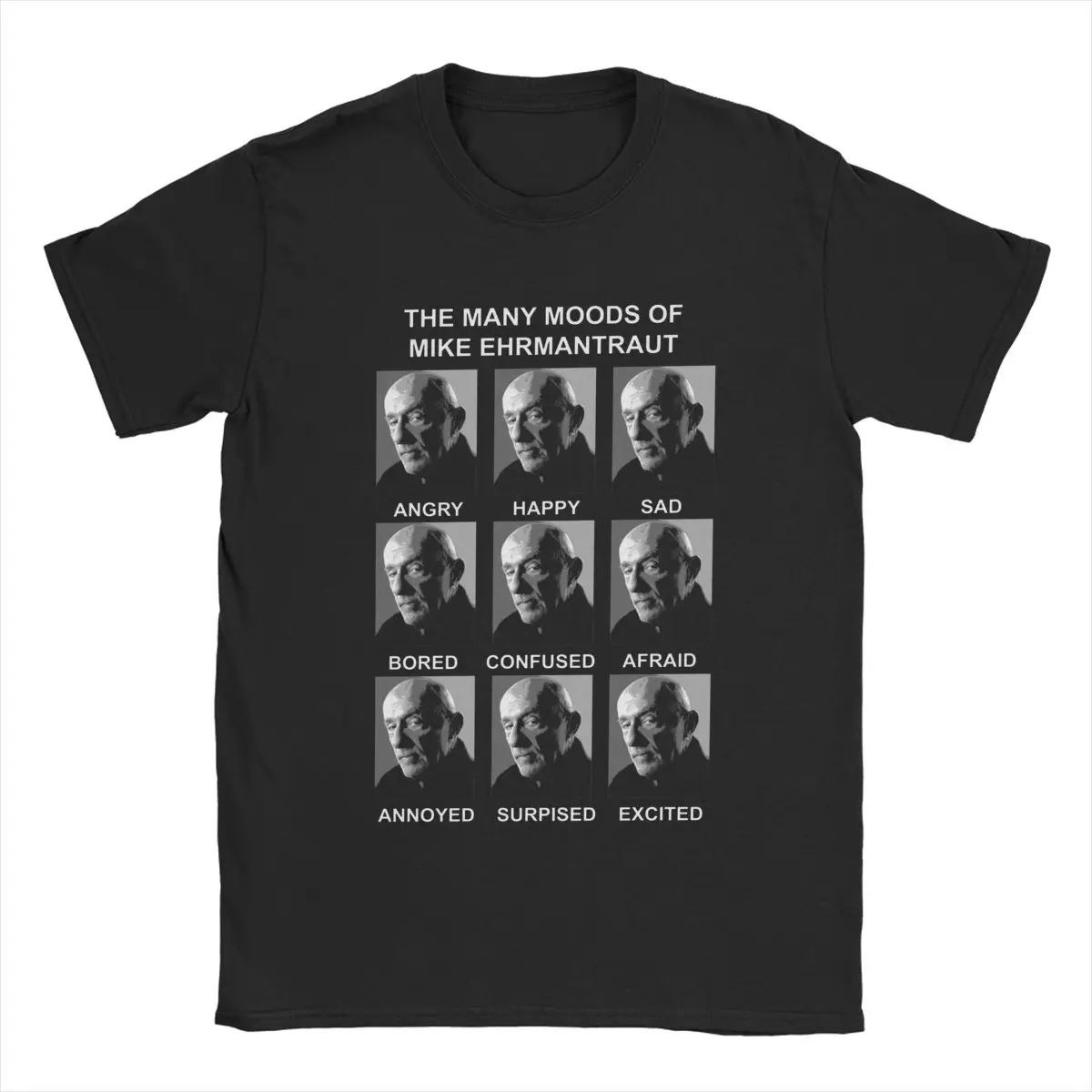 

Many Moods Of Mike Breaking Bad T-Shirts Men Novelty Cotton Tee Shirt Crewneck Short Sleeve T Shirt Gift Idea Clothing