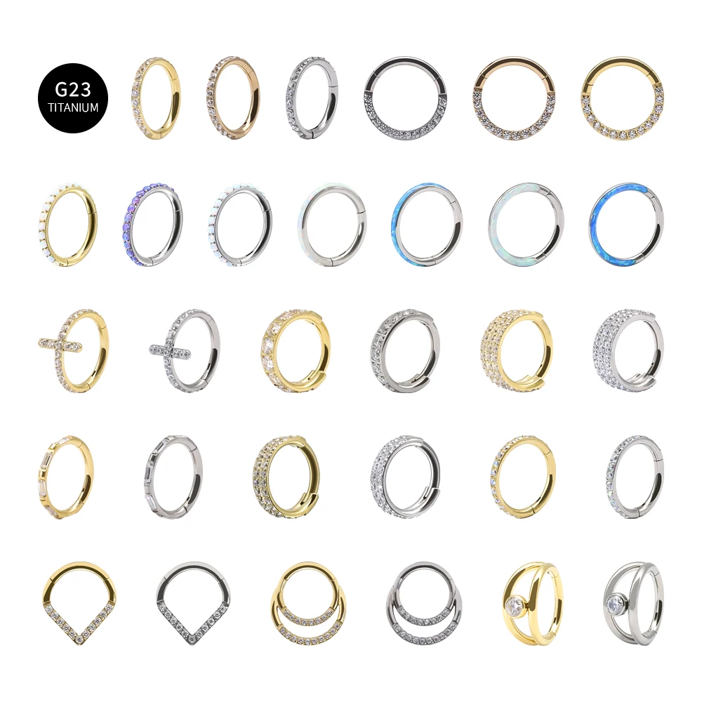 

G23 Titanium Nose Rings For Women Septum Clicker Ear Rings Hoop Cartilage Rook Earrings Helix Tragus Conch Piercing Body Jewelry