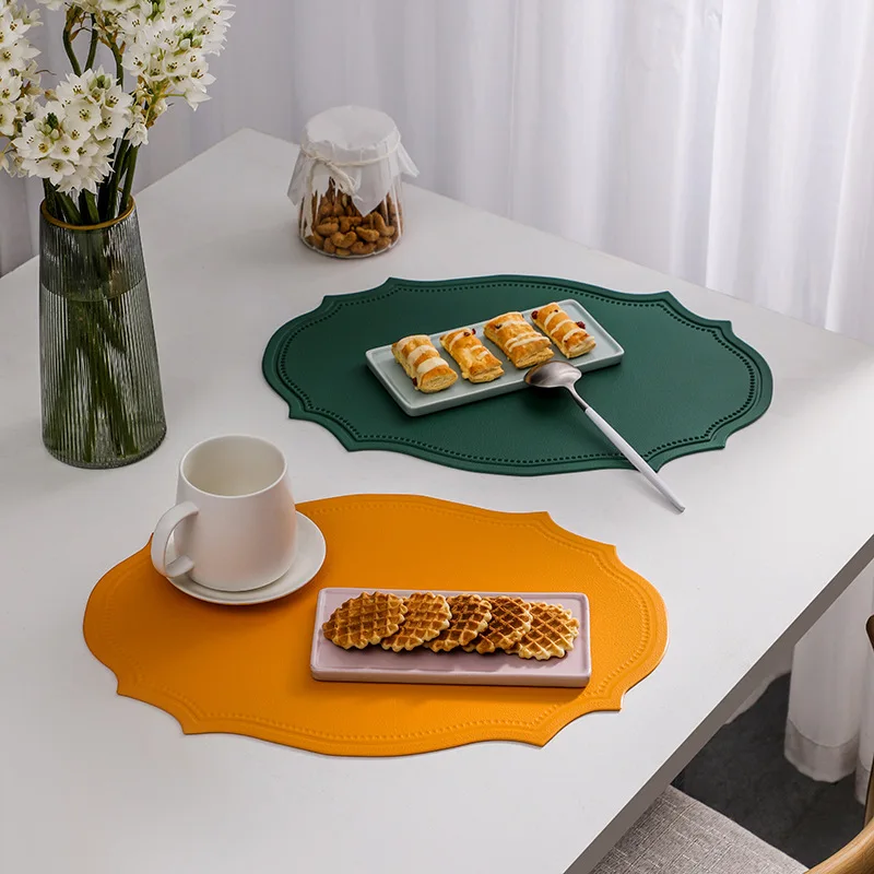 

Leather Placemat Dining Table Mat Coaster Individual Tablecloth Dish Cup Plate Tableware Pad Modern Nordic Kitchen Accessories