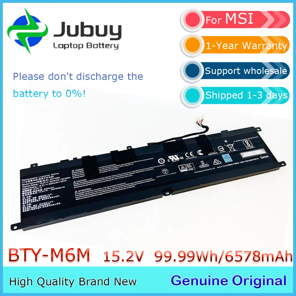 BTY-M6M 15 2 В 99 Втч оригинальный аккумулятор для ноутбука MSI Creator A10SFS A10SE Stealth GE66 GS66