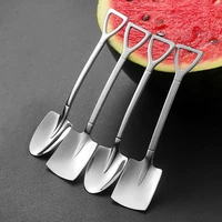 4pcs coffee spoon cutlery set stainless steel retro iron shovel ice cream spoon scoop creative spoon tea spoon tableware