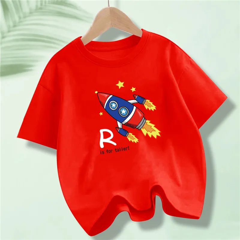 Детская хлопковая футболка с коротким рукавом и изображением астронавта