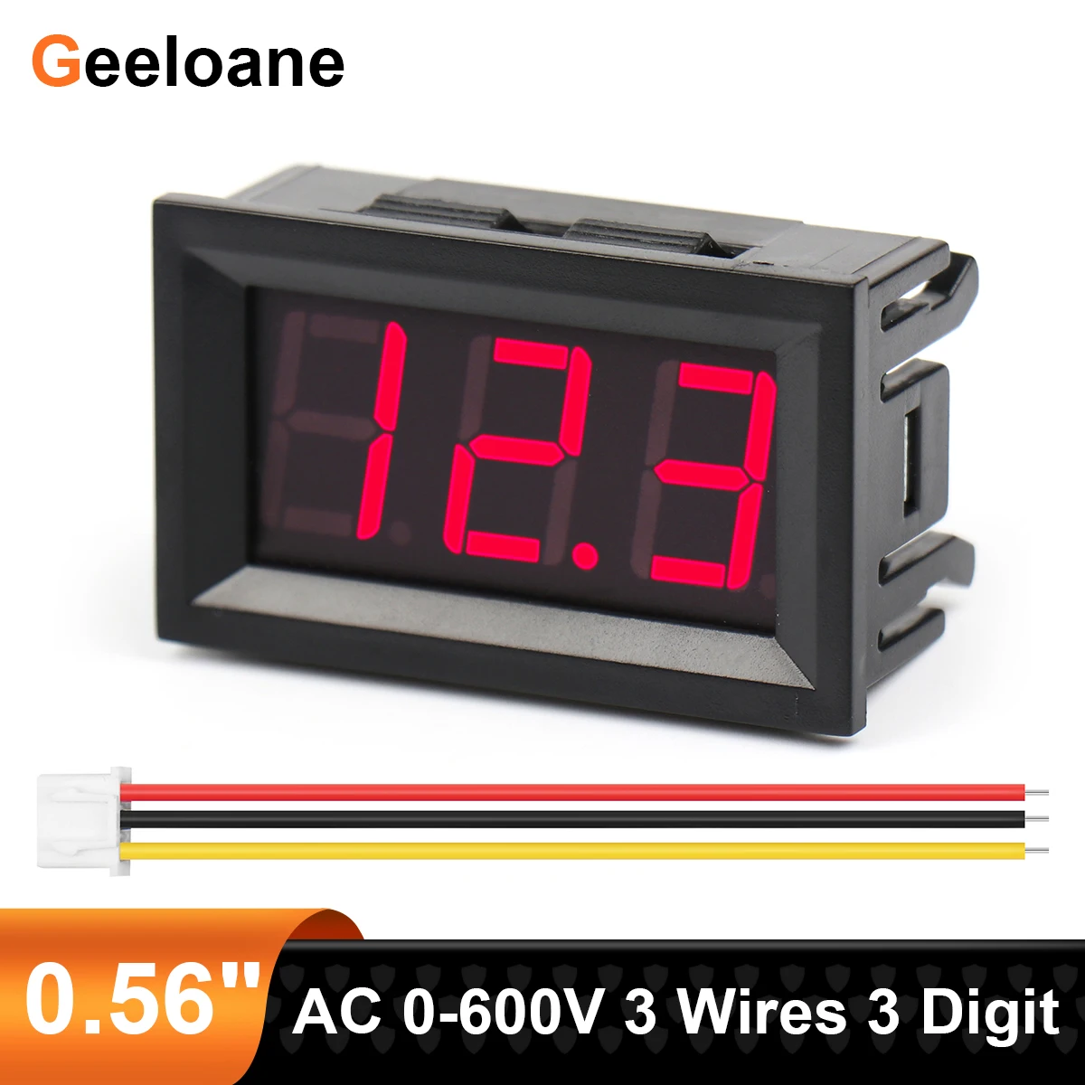 

0.56" LED Digital Voltmeter AC 0-600V 3 Wires 3 Digit Display Meter DIY For Voltage Regulator Voltmeter Thyristor