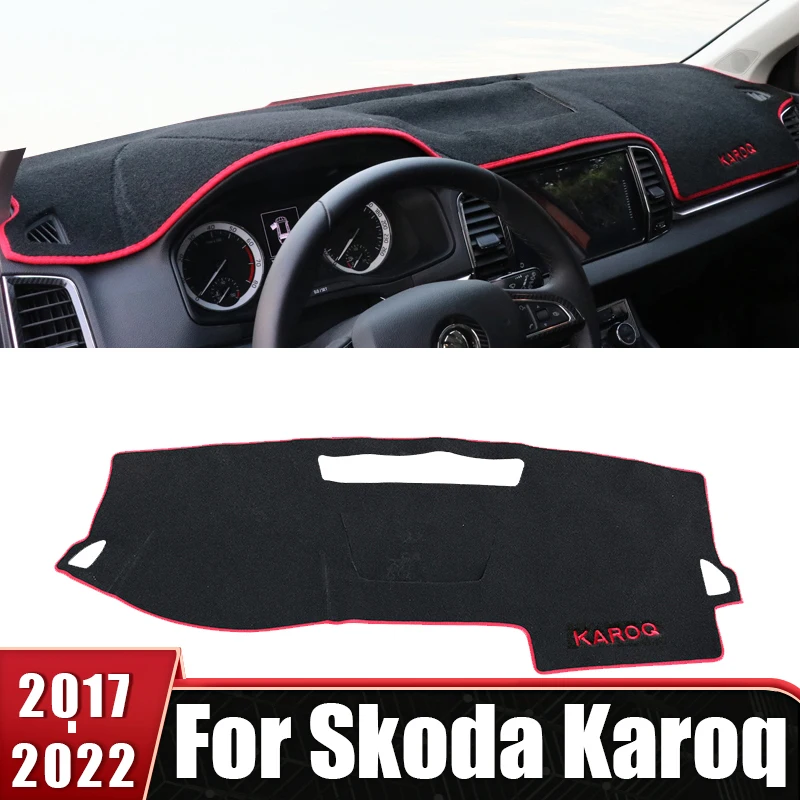 

For Skoda Karoq 2017 2018 2019 2020 2021 2022 Car Dashboard Sun Shade Cover Mat instrument panel carpet Non-slip Pad Accessories
