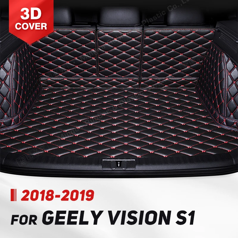 

Автомобильный коврик для багажника с полным покрытием для GEELY Vision S1 2018 2019, автомобильный коврик для багажника, подкладка для груза, защитные аксессуары для интерьера