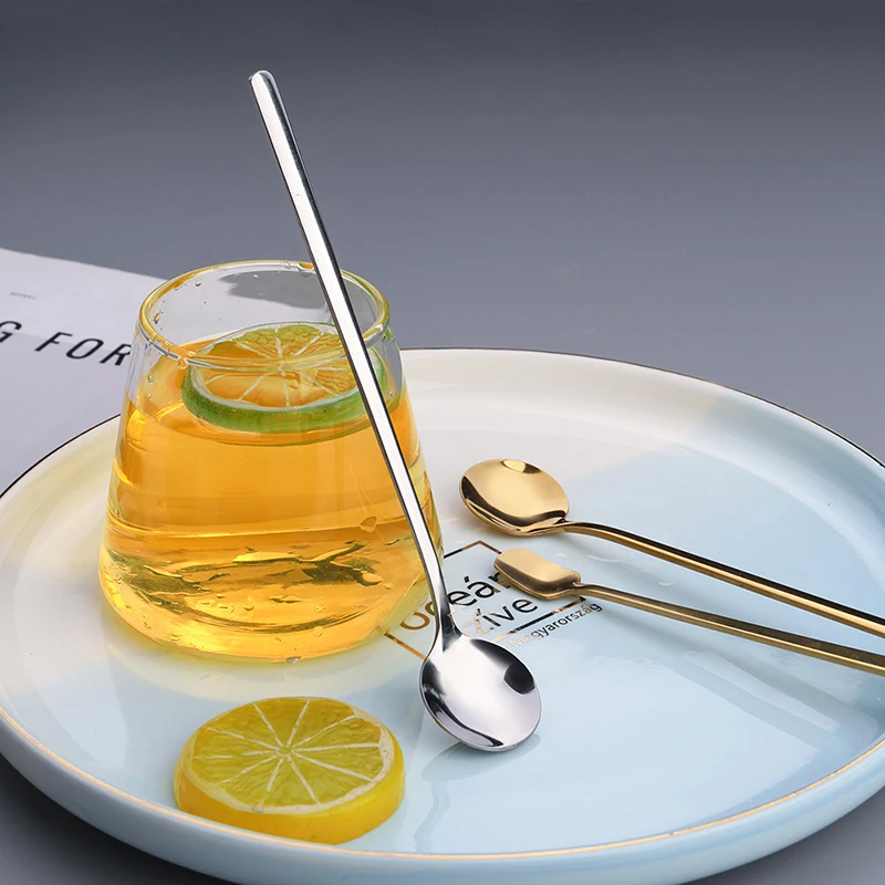 1 Шт. Позолоченная Десертная Чайная Ложка Маленькая Элегантная Кофейная Кухонные