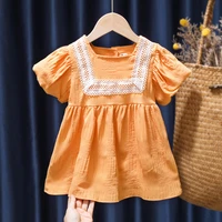 tilameho summer new baby girls dress princess lace party girl costumn short sleeved 2022 children kids sweet clothes 1 6 years