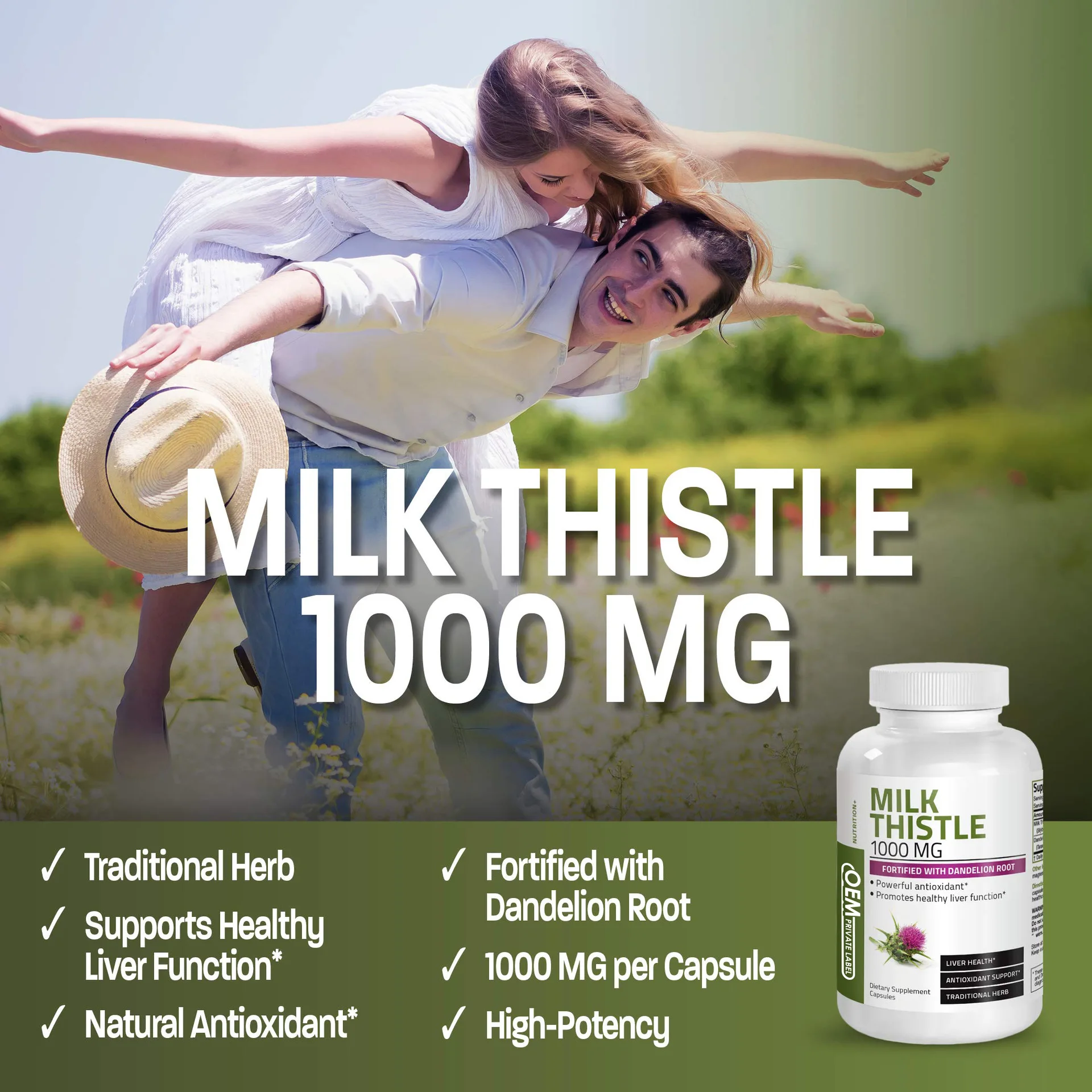 1 Bottle Milk Thistle Grass Capsule Stay up late to socialize and maintain the liver Supplement Health Products