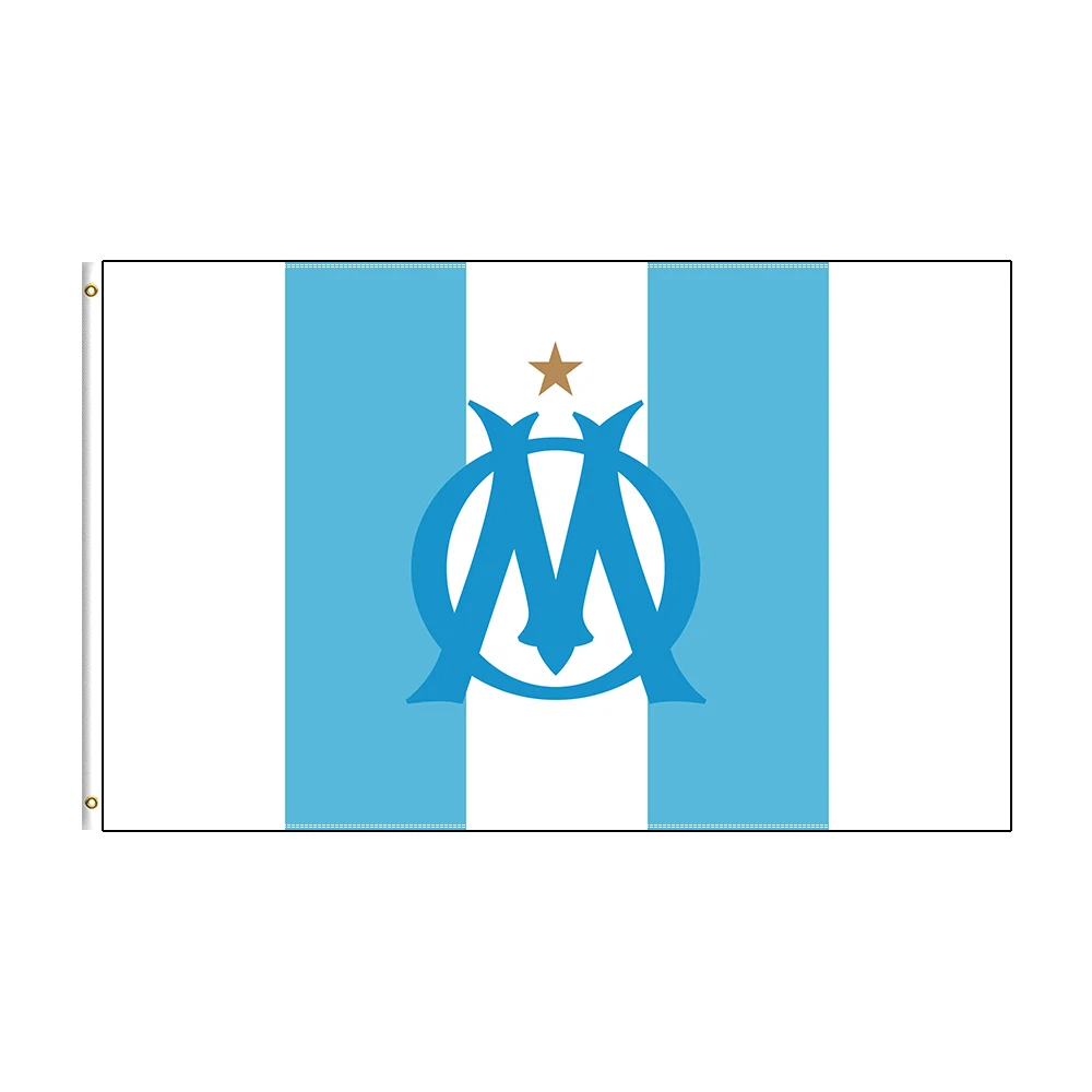 

90x150cm Marseille Flag Polyester Printed Football Team For Decoration