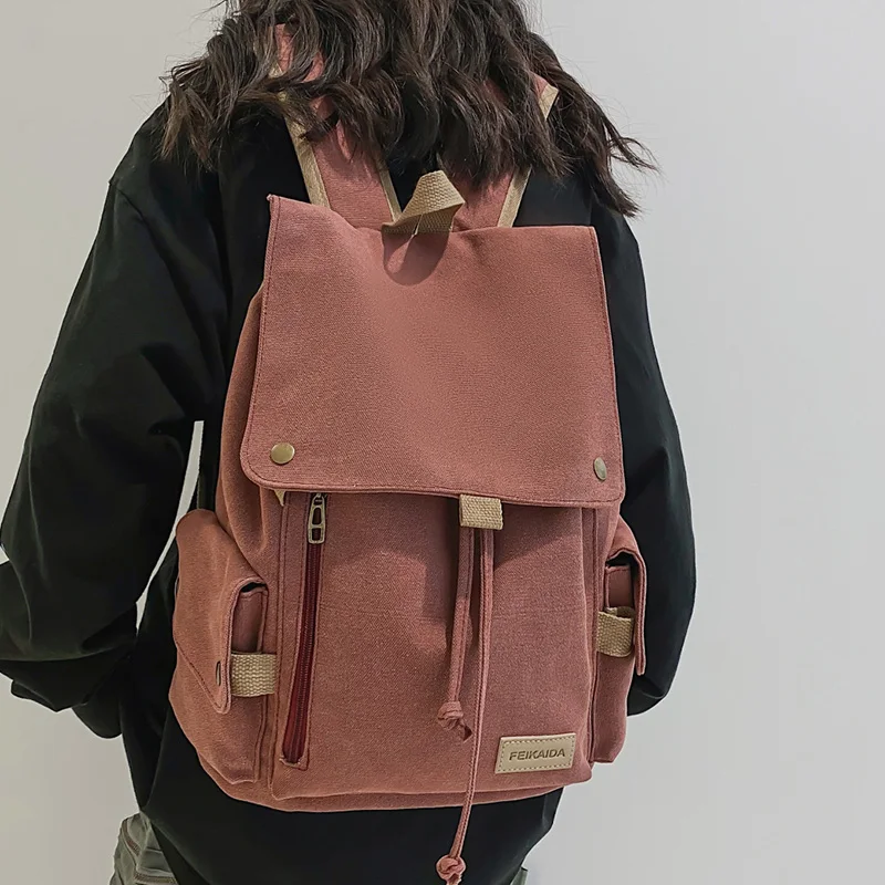 Men's Contrast Travel Bag College Girl's Schoolbag Laptop Ba