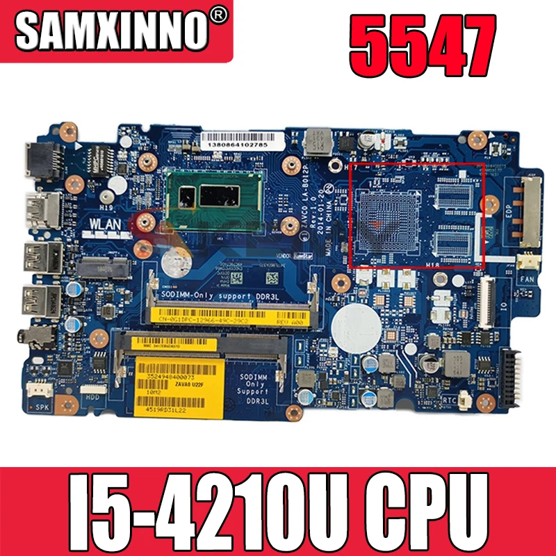 

Original Laptop motherboard For DELL Inspiron 5547 Core I5-4210U Mainboard CN-0G1DPC 0G1DPC ZAVC0 LA-B012P SR1EF