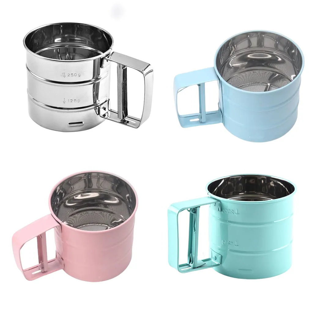 

Сито для муки, чашка, сетка из нержавеющей стали, сито «сделай сам», сито для кексов, кондитерский инструмент, аксессуар, бытовой Серебряный ...