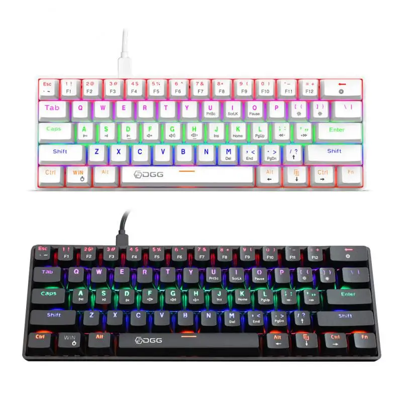 

Backlit Mini Keyboard Usb2.0 61keys Wired Mechanical Keyboard Portable Office Gaming Keyboard Computer Accessories Gaming Laptop