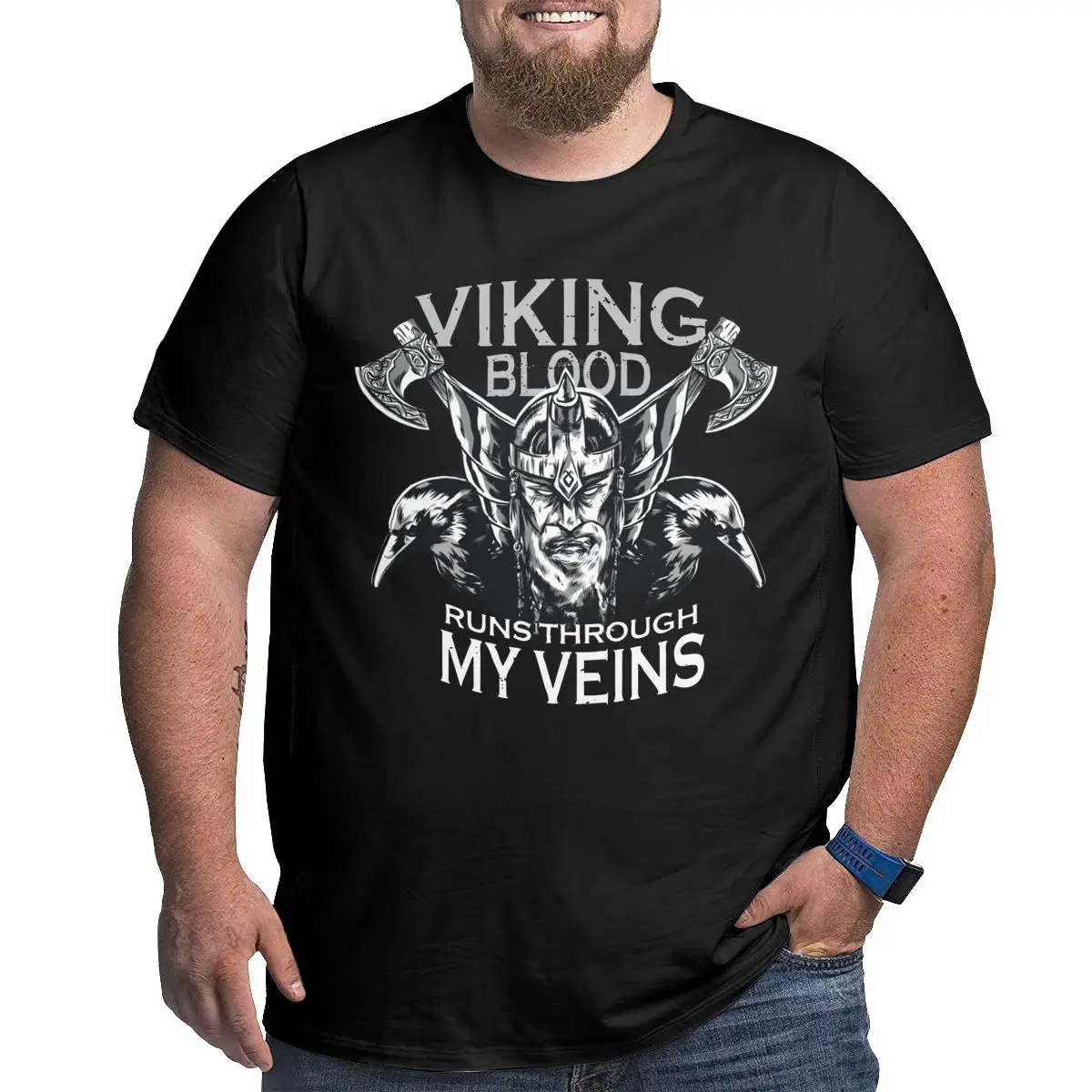 

Viking Blood ODIN Vikings Valhalla Vintage Pure Cotton Big Tall Tees Short Sleeve T Shirts Round Neck Clothes Oversized 5XL 6XL