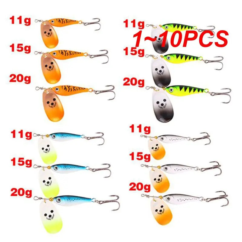 

1~10PCS Rotating Metal Spinner Fishing Lures 11g 15g 20g Sequins Iscas Artificial Hard Bait Crap Bass Pike Fishing Tackle