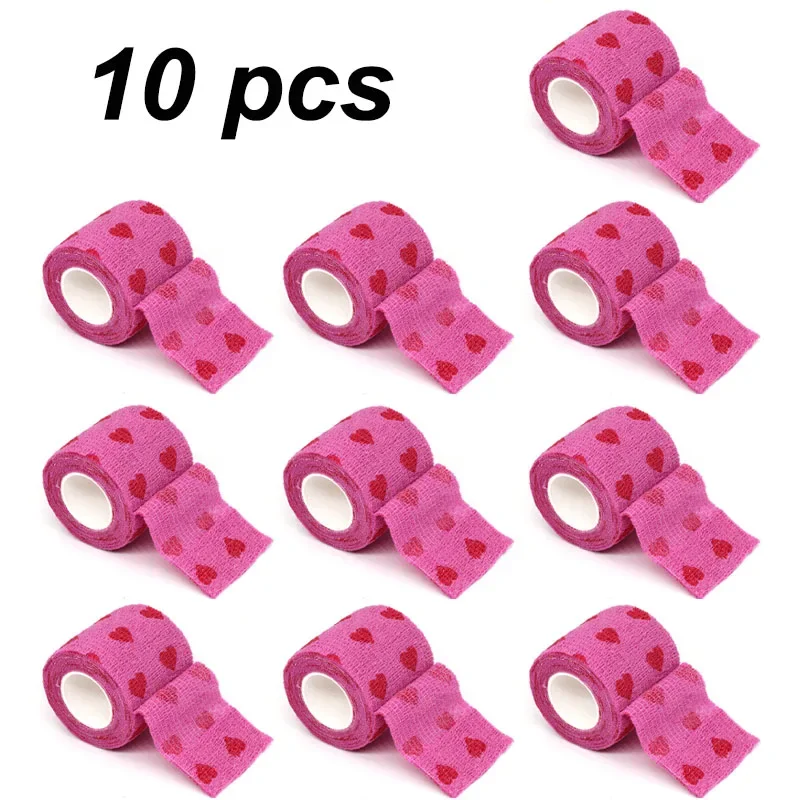 1/6/10 шт. самоклеящаяся эластичная лента с принтом красного сердца 4 8 м