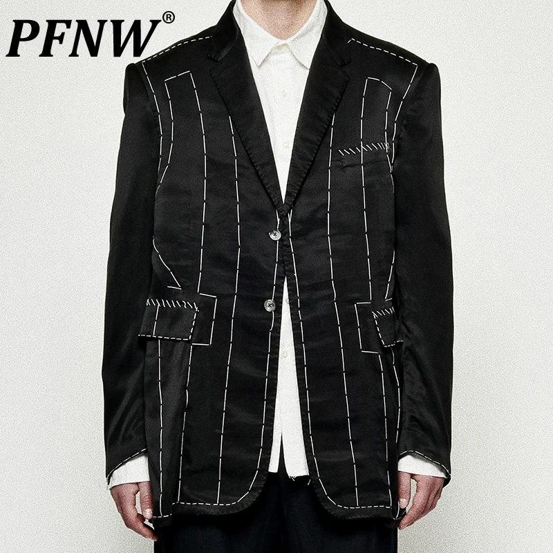 

PFNW Autumn New Men's Versatile Blazers Elegant Niche Design Trend High Street Handsome Personality Baggy Outdoor Suit 28A3576