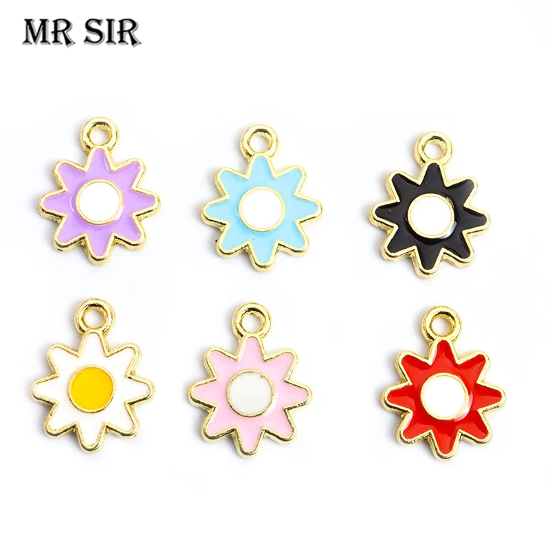 

10pcs Colourful Little Sun Enamel Charms for Jewelry Making Pendants Necklaces Cute Earrings DIY Handmade Accessories Wholesale