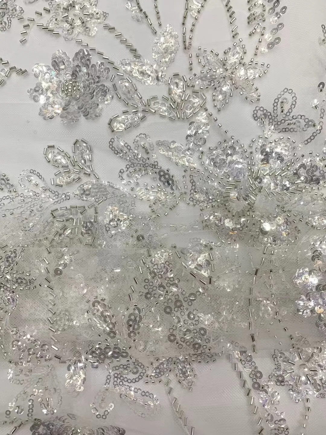 Кружевная ткань с блестками и бусинами яркая кружевная высококачественное