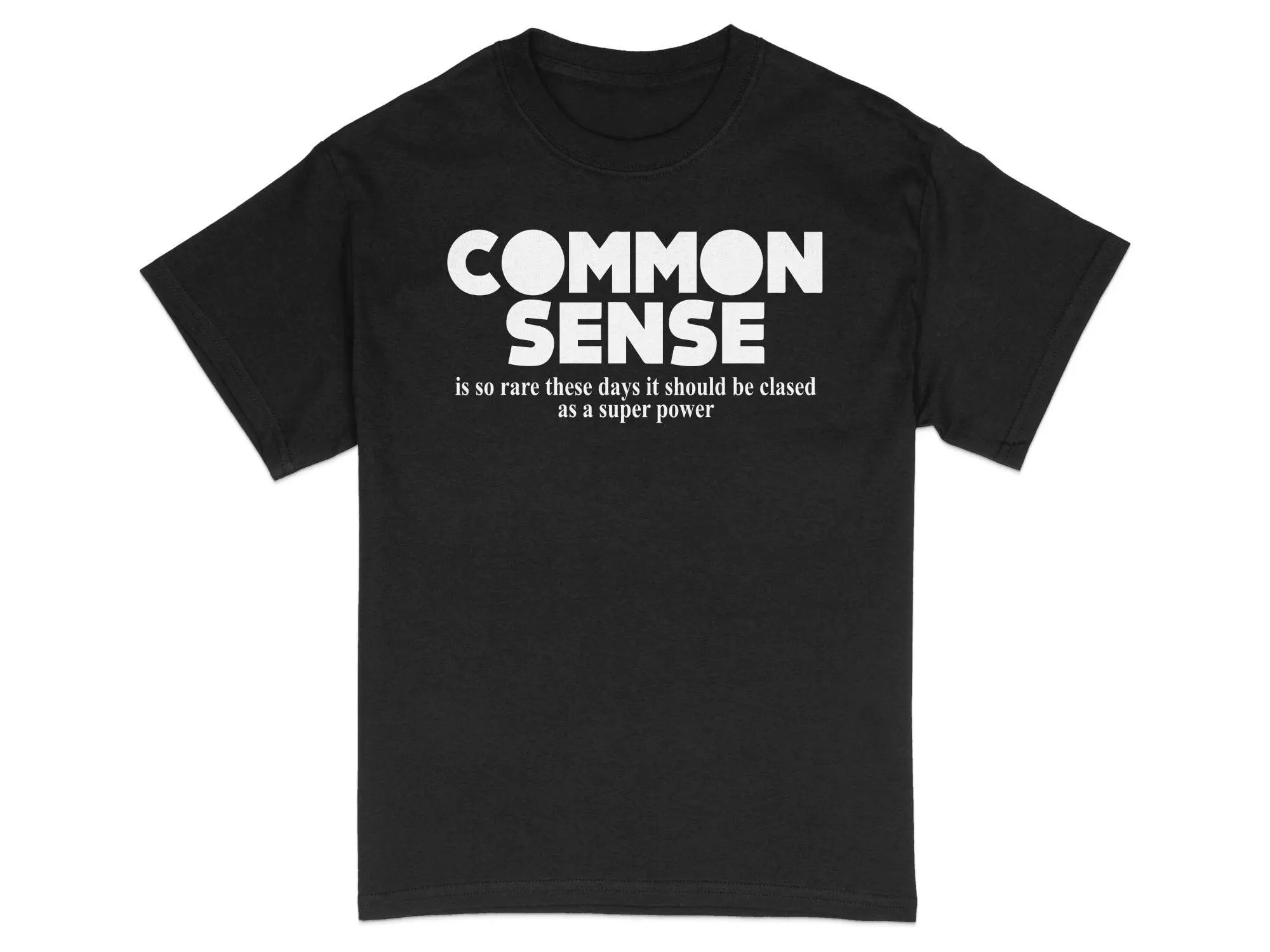 Футболка с надписью Super Power и Good Sense