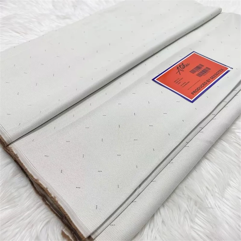 

5 Yards African Fabrics Soft Atiku Fabric For Men Suit Making Swiss Material 100% Cotton Fabrics For Clothes Sewing Wedding Part
