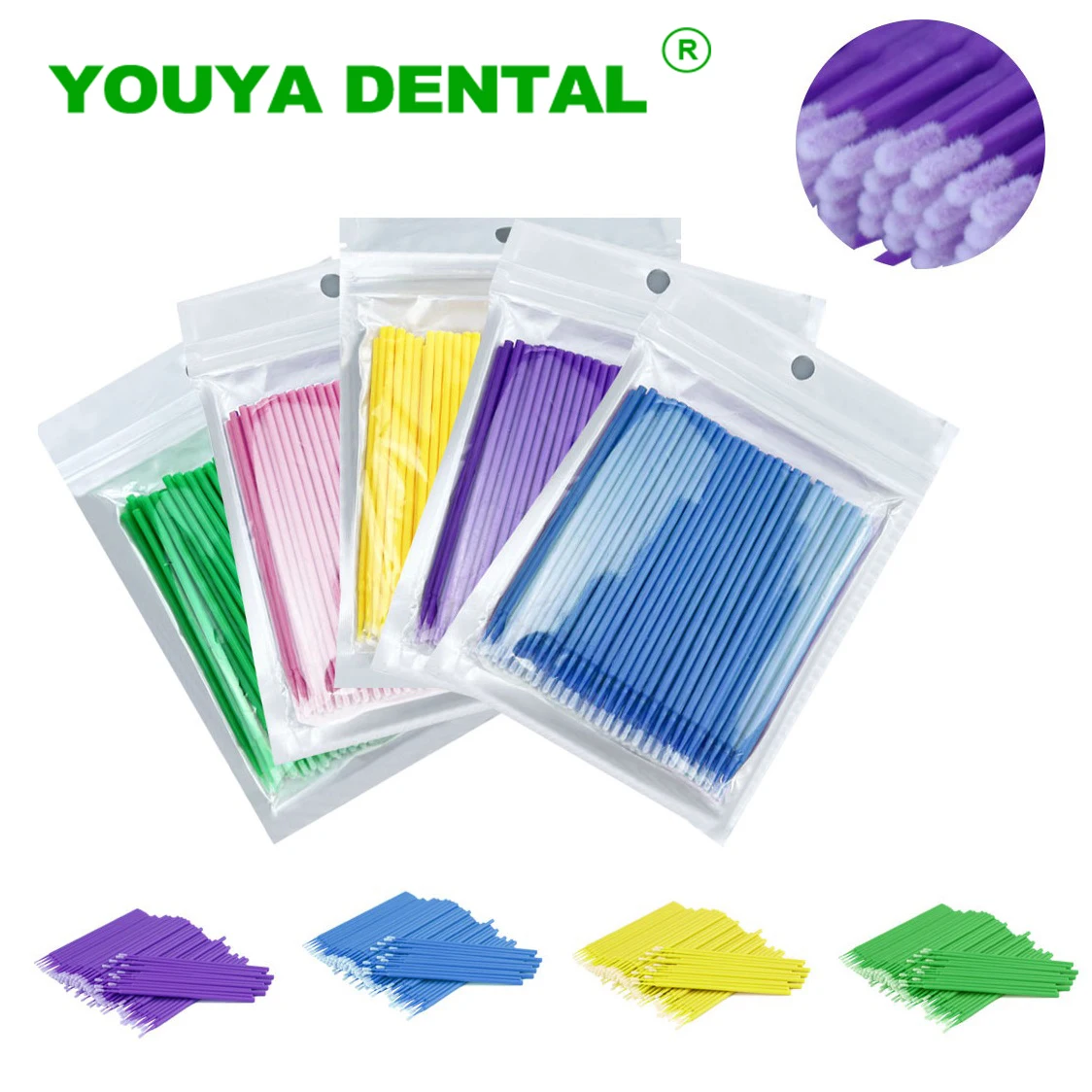 

100pcs Dental Disposable Micro Brushes Applicators Dentistry Odontologia Extension Tools Cotton Eyelashes Cosmetic Brush