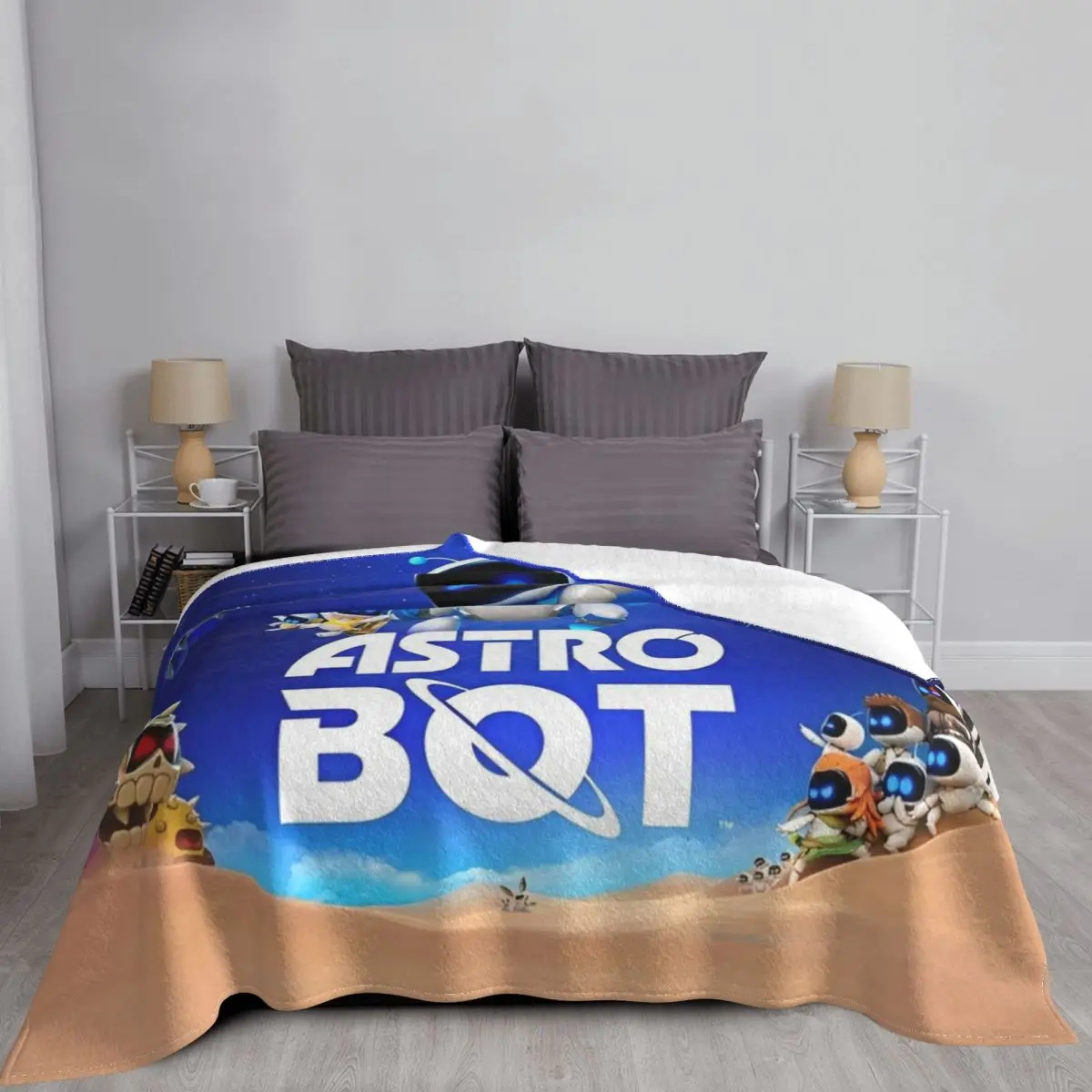 Флисовые одеяла Game A-Astro-Bot мультяшный Роберт забавные Пледы для дома гостиницы
