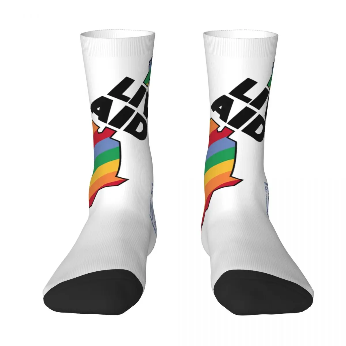 

R216 Stocking Live Aids Rainbow Live Aids 1985 BEST TO BUY Joke Cute Rucksack Elastic Socks